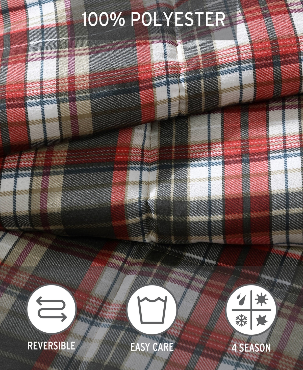 Closeout! Eddie Bauer Astoria Red Microsuede Down Alt Reversible Comforter Set,