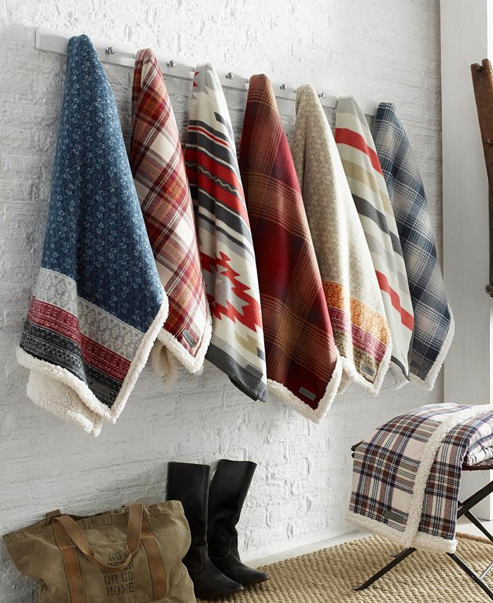 Eddie Bauer Fair Isle Ultra Soft Plush Fleece Reversible Oversized