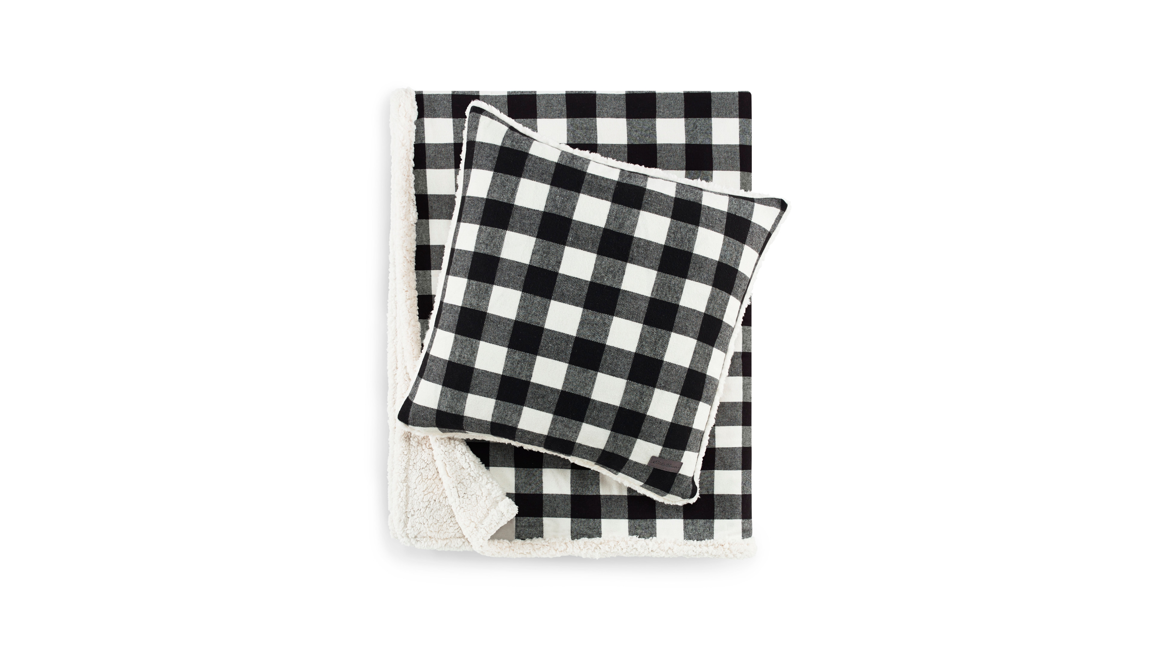 Eddie Bauer Cabin Plaid Cotton Yarn Dyed Flannel Pillow and Throw Set