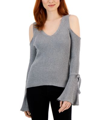 I.N.C. International Concepts - Women's Cold-Shoulder V-Neck Sweater