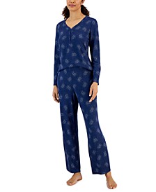 Women's Long Sleeve Soft Knit Pajama Set, Created for Macy's