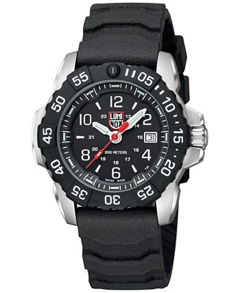 Luminox Men's Swiss Navy Seal RSC Black Rubber Strap Watch 45mm - Macy's
