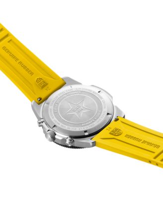 Men's Swiss Chronograph Pacific Diver Yellow Rubber Strap Watch 44mm