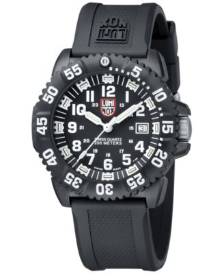 Men's Swiss Navy Seal ColorMark Black Rubber Strap Watch 44mm