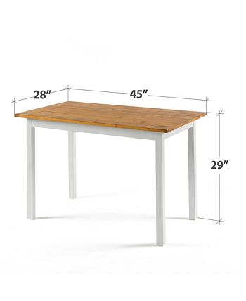 Zinus becky farmhouse dining 2025 table with two benches