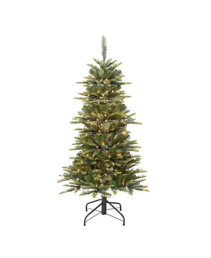 Puleo PreLit Slim Fir Artificial Christmas Tree with 200 Lights, 4.5