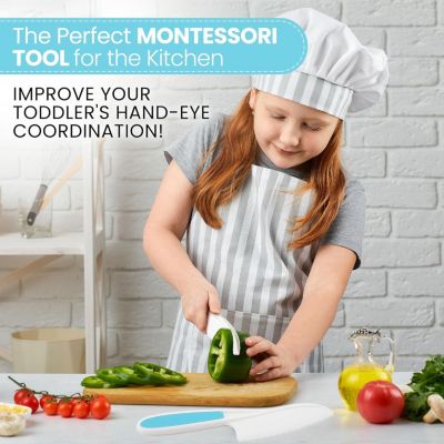 3-Piece Kids Knife Set for Real Cooking & Baking with Serrated Edges