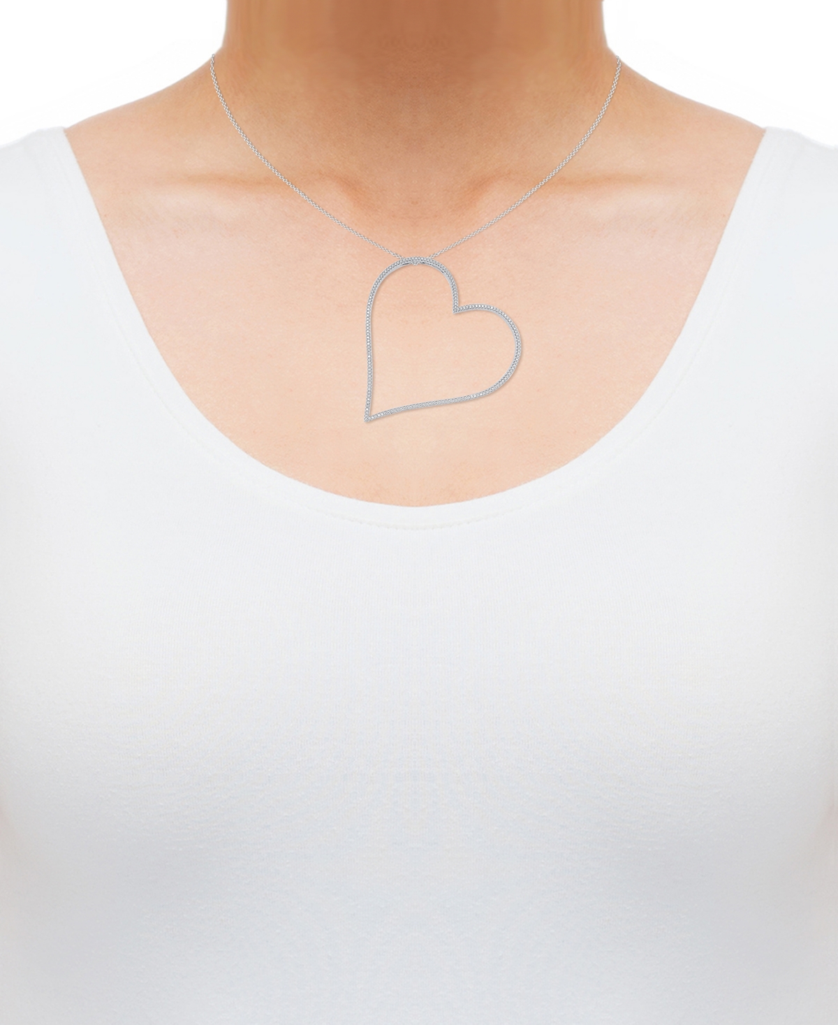 Diamond Large Open Heart 18