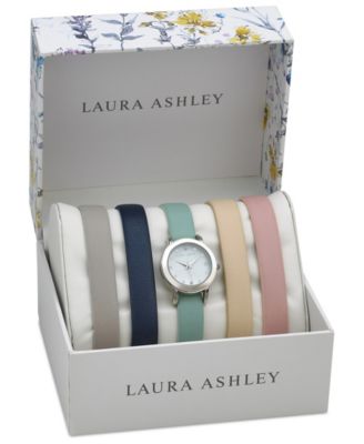 Laura Ashley Women s Quartz Multi Colored Polyurethane Straps