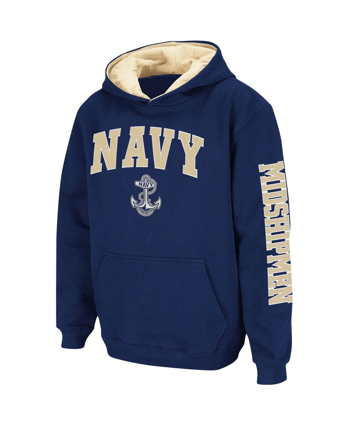 Youth Boys ColosseumMidshipmen 2-Hit Team Pullover Hoodie - Navy