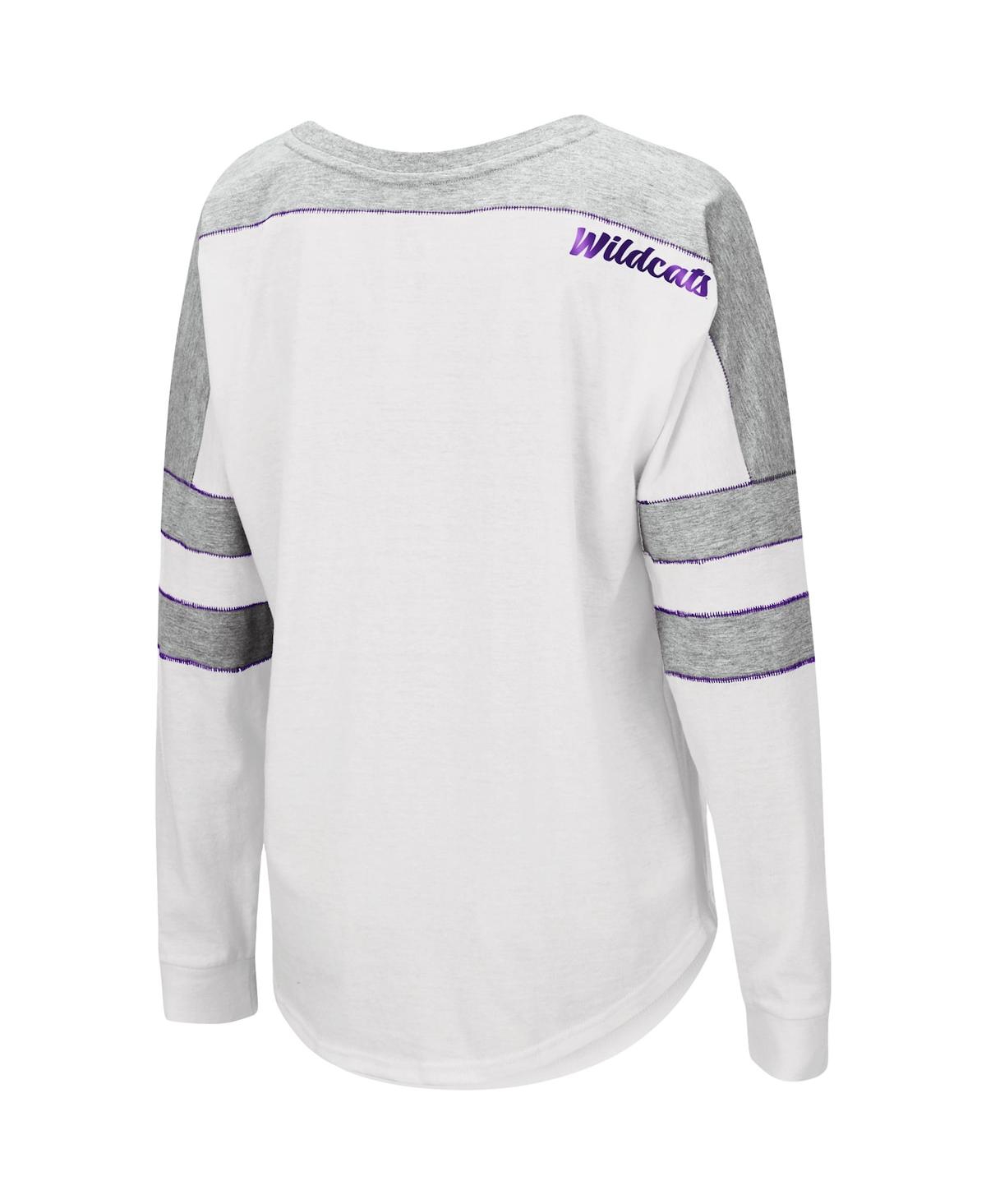Women's ColosseumKansas State Wildcats Trey Dolman Long Sleeve T-shirt - White