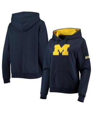 Women's Navy Michigan Wolverines Big Logo Team Pullover Hoodie