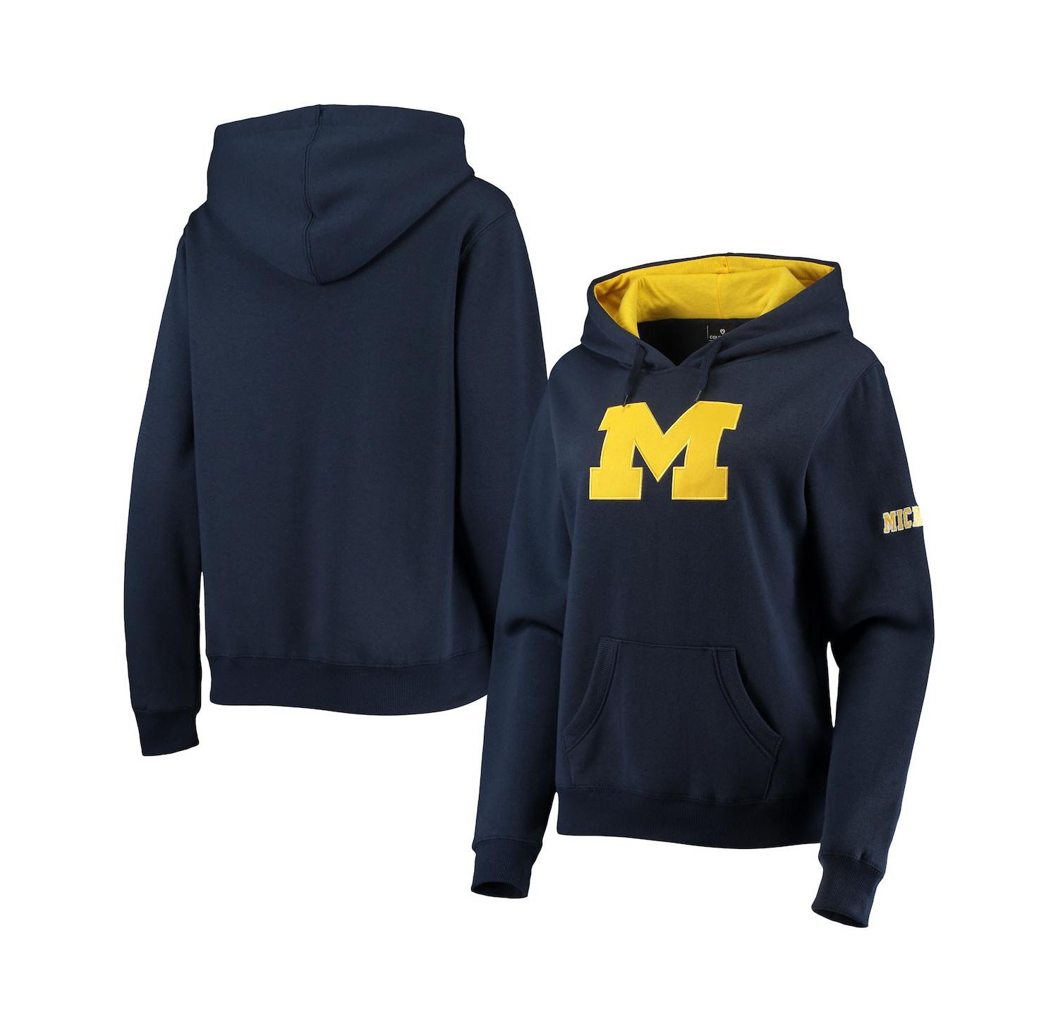 Women's Navy Michigan Wolverines Big Logo Team Pullover Hoodie