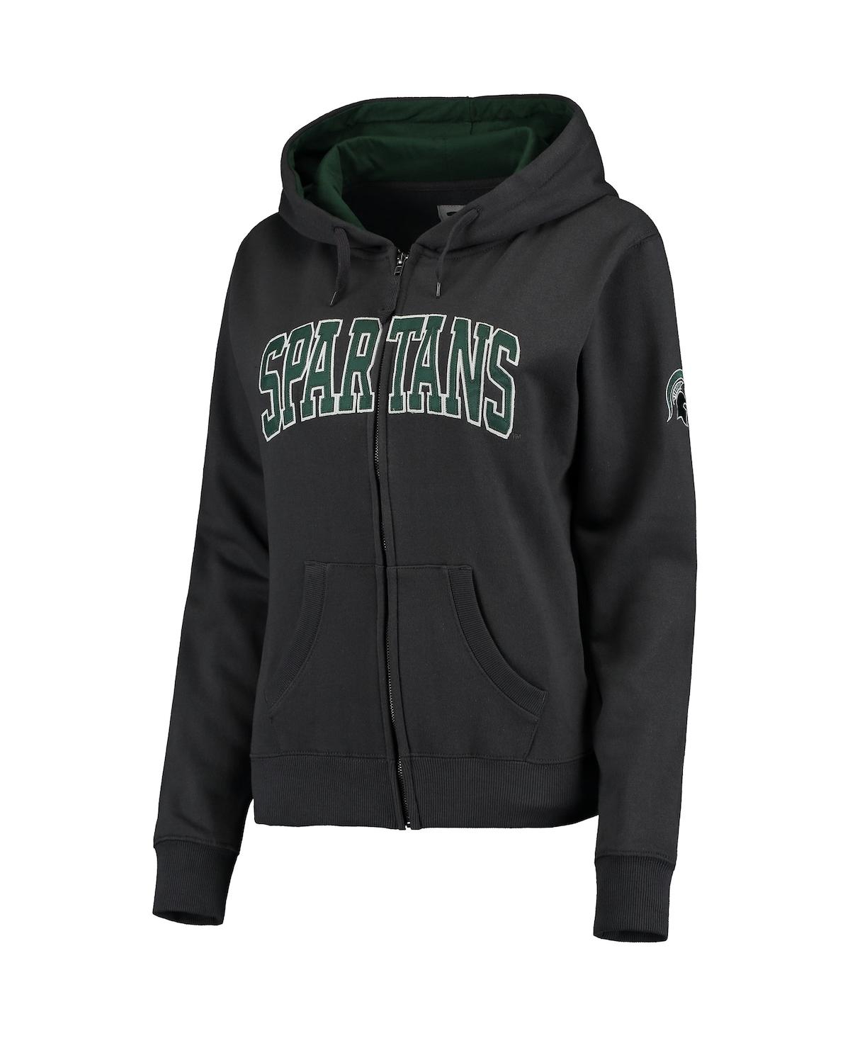 Colosseum Women's Charcoal Michigan State Spartans Arched Name Full-zip Hoodie In Charcoal