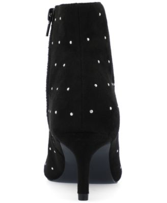 Women's Rossia Stud Embellished Pointed Toe Kitten Heel Dress Booties