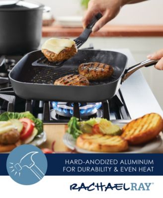 Cook + Create Hard Anodized Nonstick Deep Grill Pan, 11"
