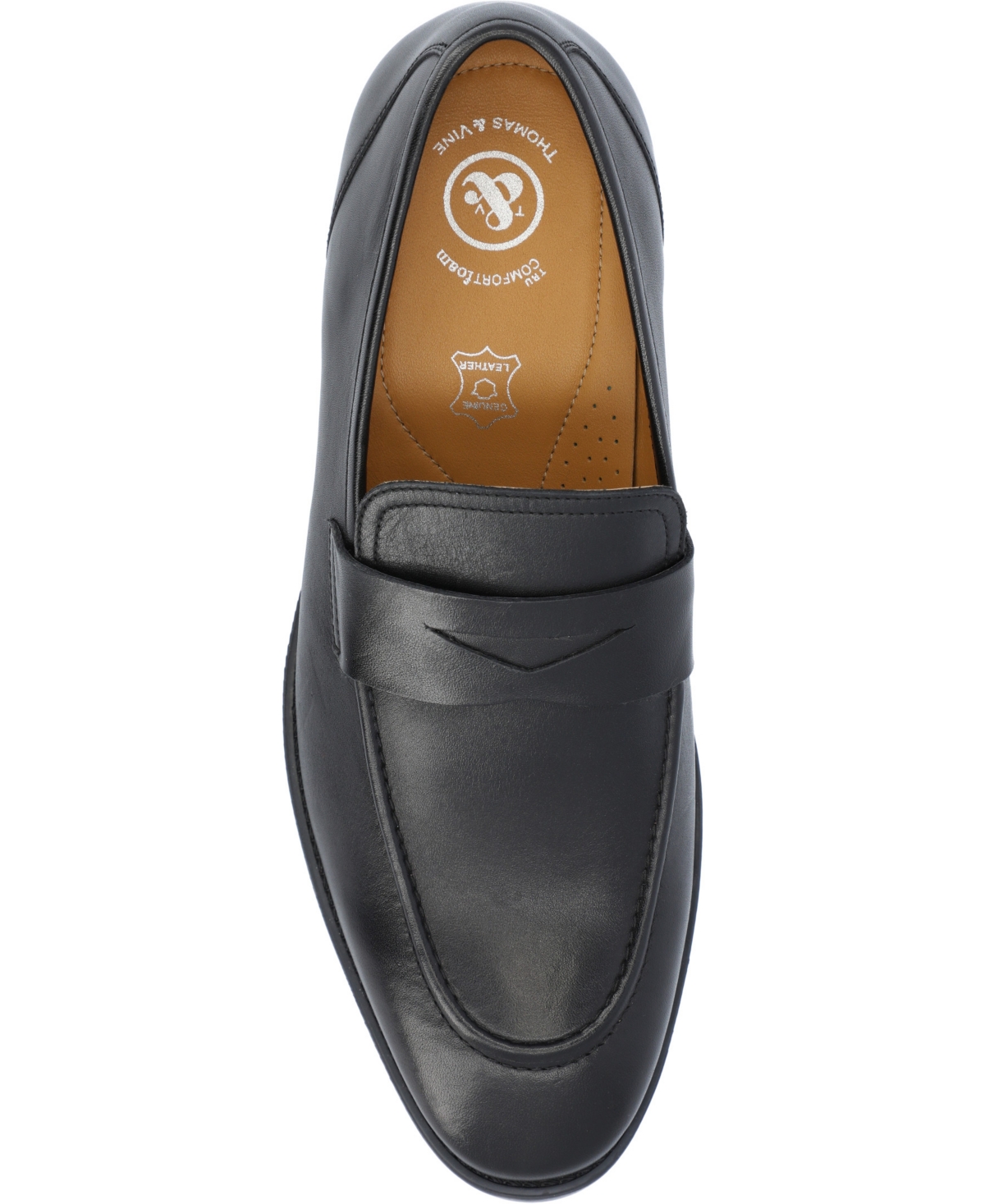 Thomas & Vine Men's Bishop Apron Toe Penny Loafer