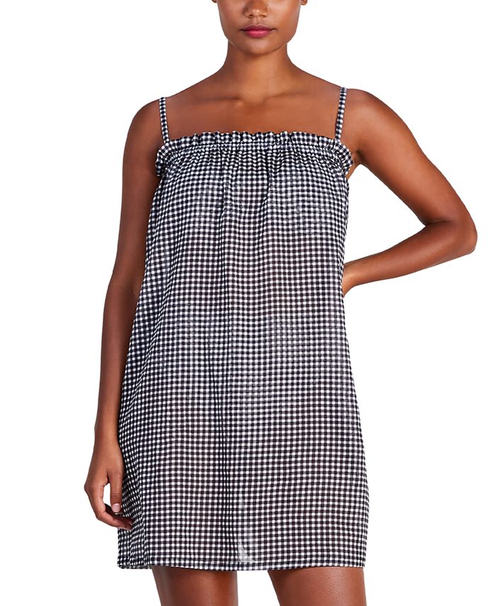 kate spade new york Women's Cotton Check-Print Cover-Up Mini Dress &  Reviews - Swimsuits & Cover-Ups - Women - Macy's