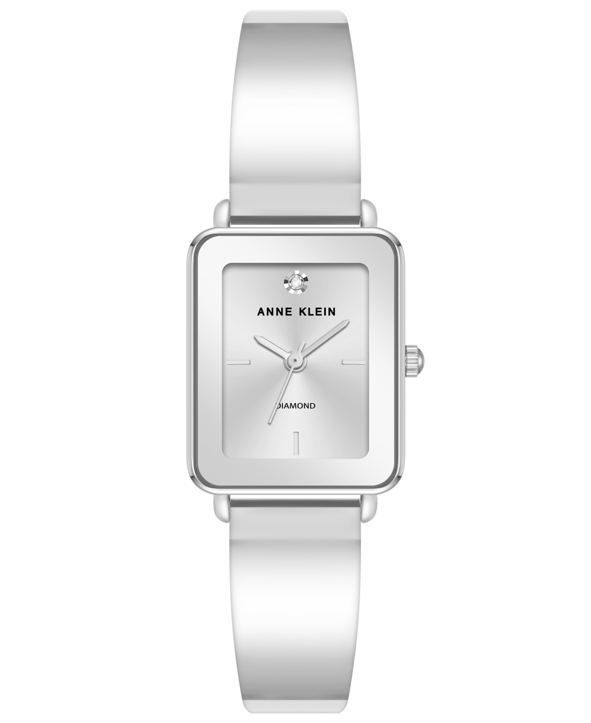 Anne Klein Women's Silver-tone Solid Bangle Watch, 22x27mm