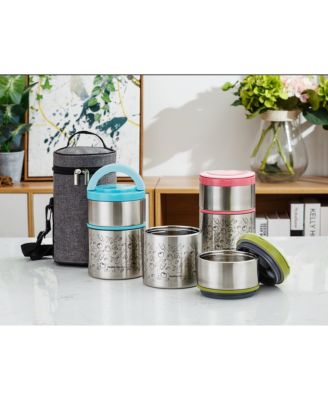 32OZ Vacuum Insulated Stackable Lunch Box With Lunch Bag, Blue