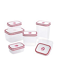 Airtight Leakproof Food Storage Container Set of 6, Red