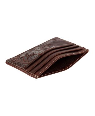 Men's Western Embossed Leather Card Case