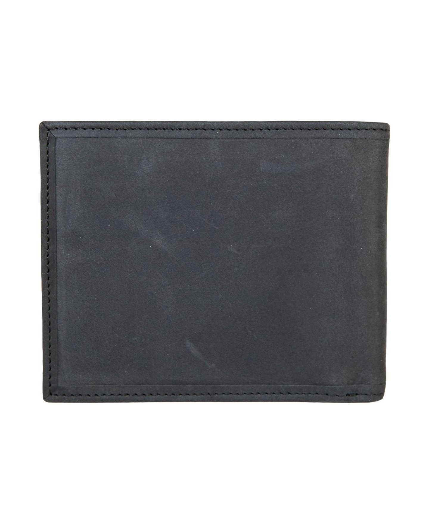 Мужской кошелёк Lucky Brand Flag Embossed Leather Bifold Wallet, цвет: Чёрный — фото 3