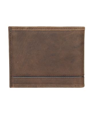 Men's Grooved Leather Bifold Wallet