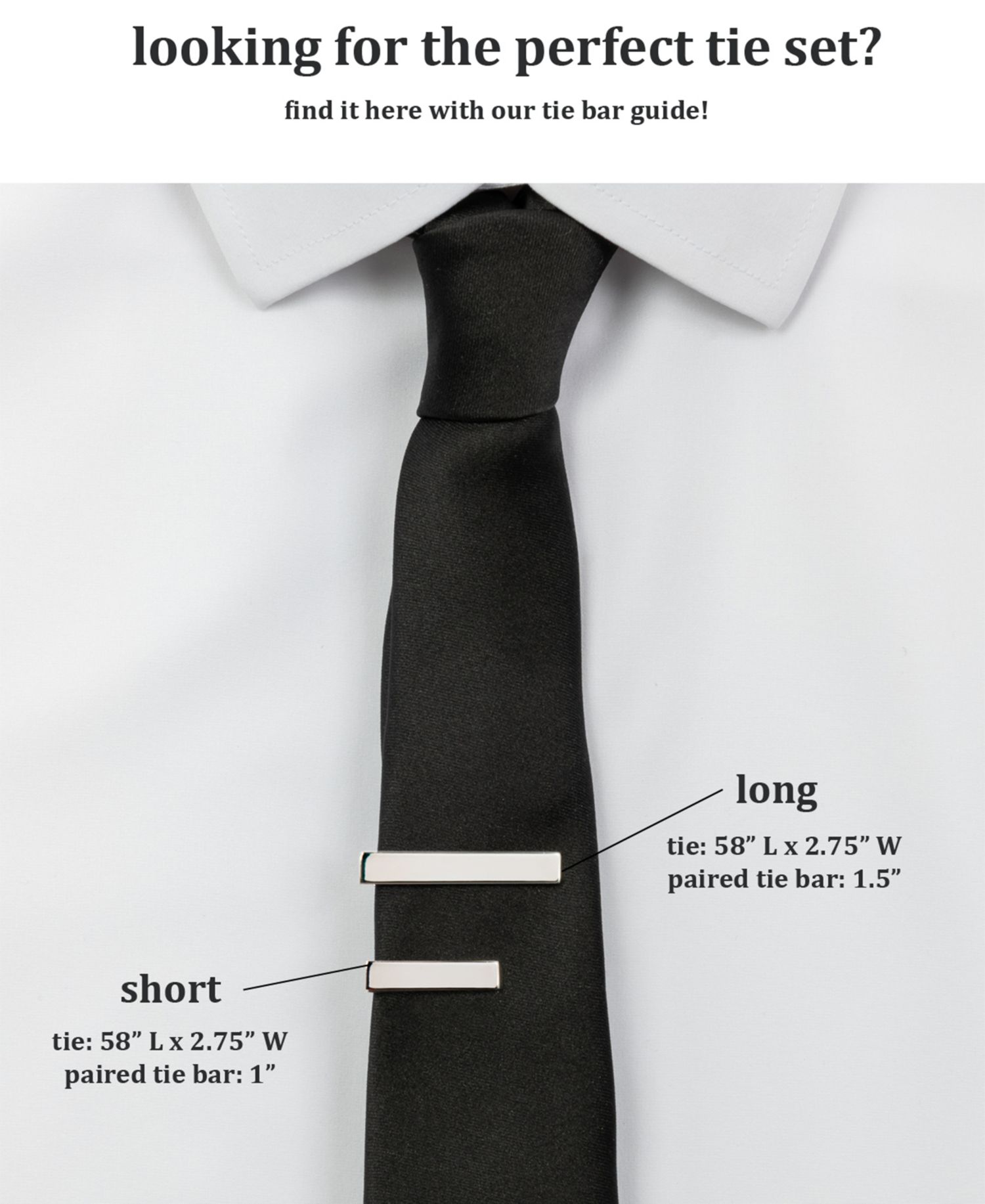 Men's Solid Tie & 1" Tie Bar Set