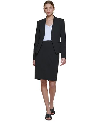 Calvin Klein Asymmetrical Open-Front Blazer & Reviews - Jackets & Blazers -  Women - Macy's