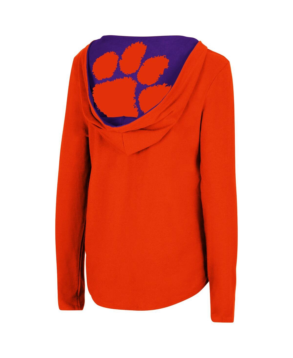 Women's ColosseumClemson Tigers Catalina Hoodie Long Sleeve T-Shirt - Orange