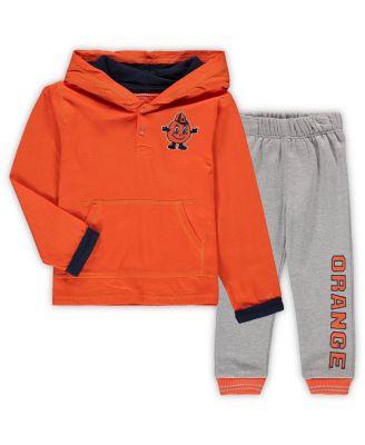 Toddler Boys Orange, Heathered Gray Syracuse Orange Poppies Hoodie and Sweatpants Set