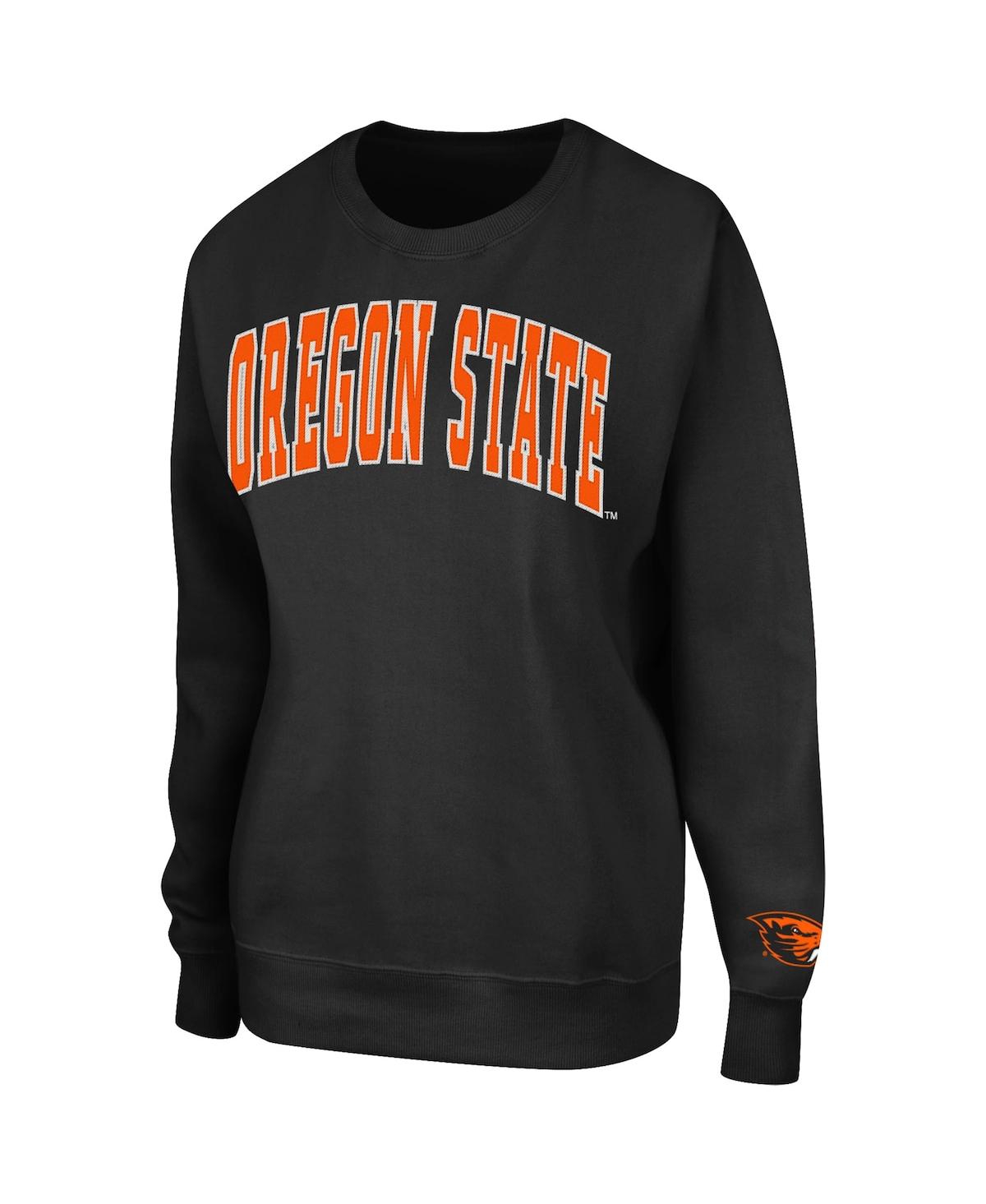Colosseum Women's  Black Oregon State Beavers Campanile Pullover Sweatshirt In Black