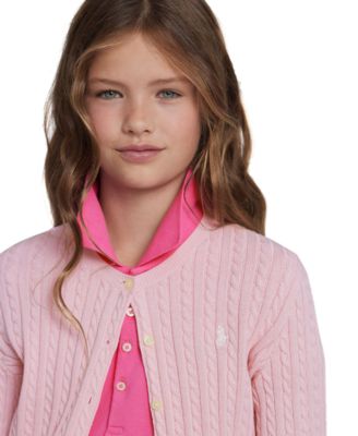 Big Girls Cable-Knit Cotton Cardigan
