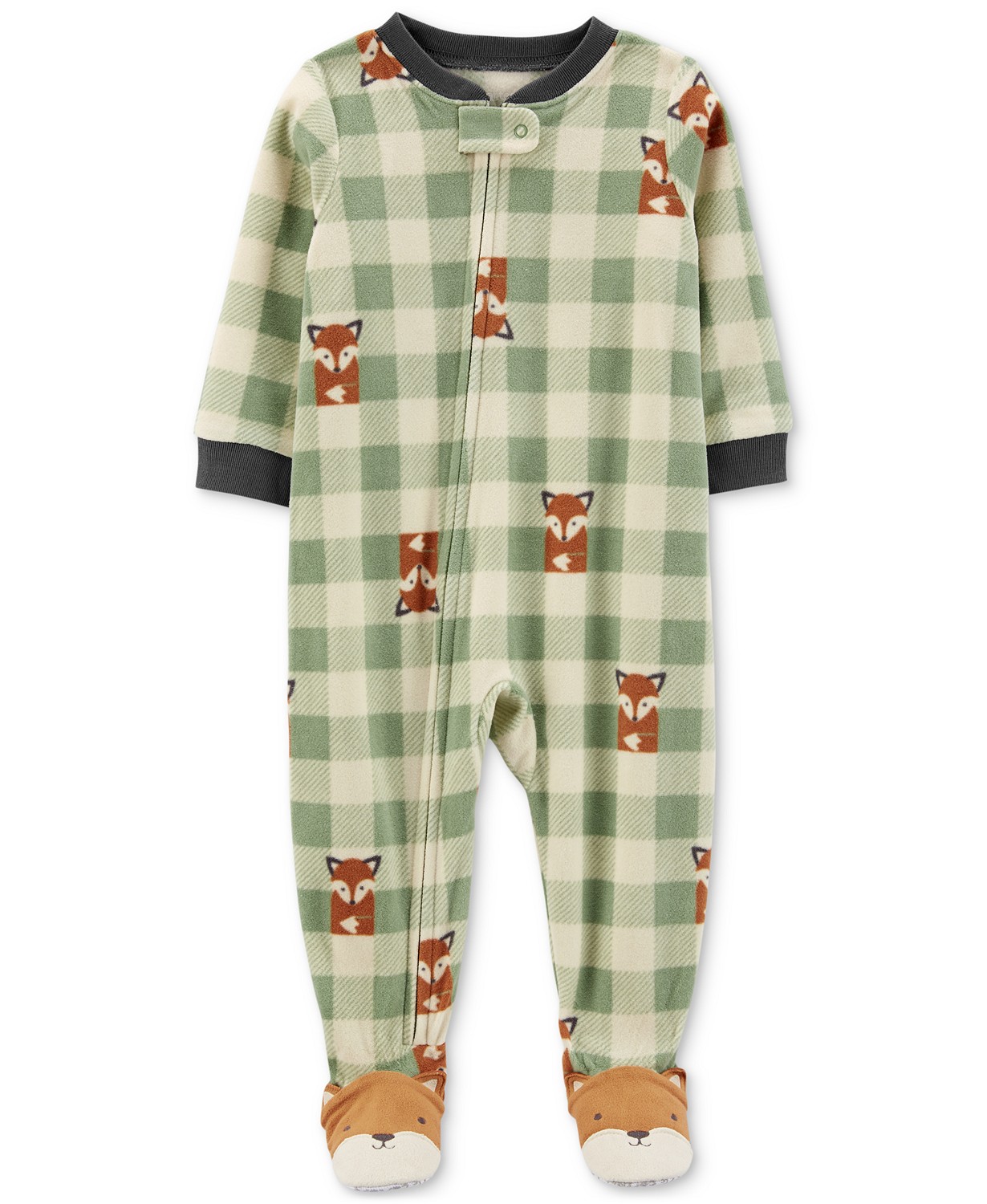 Toddler Boys One-Piece Fox Fleece Footie Pajamas