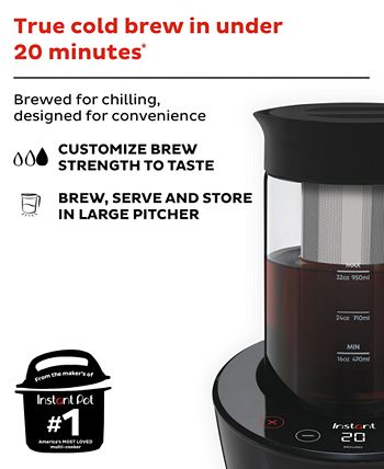 Instant Pot 4 cup, 32oz Cold Brewer Coffee Maker Black 140-6017