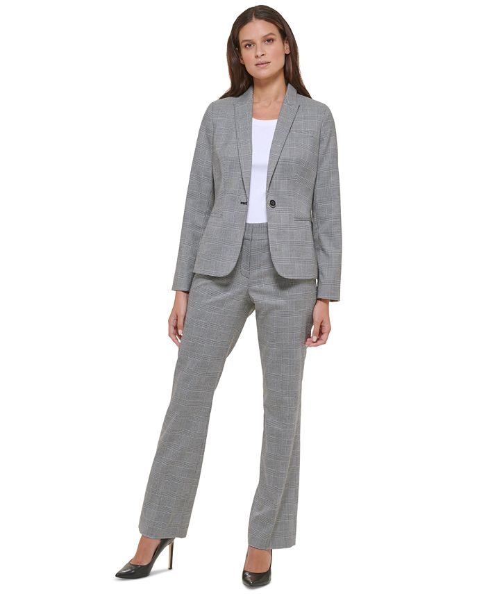 Grey no-lapels rustic linen Woman Suit
