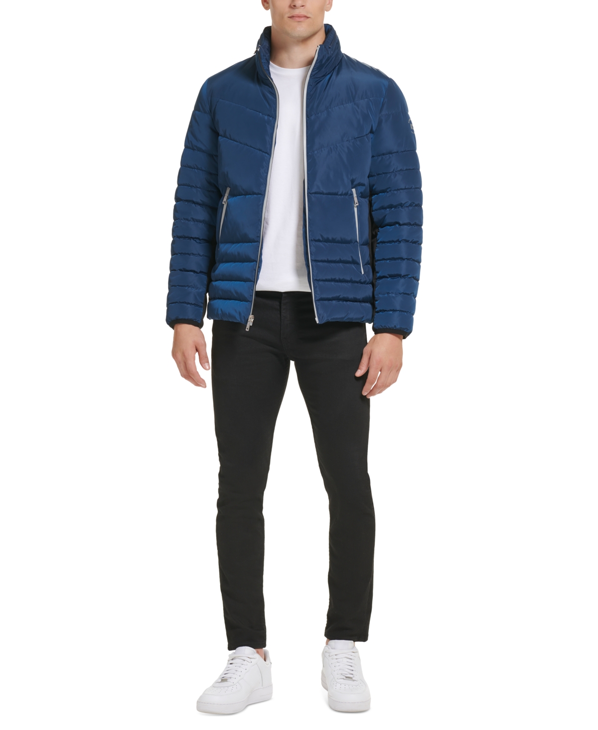 Kenneth Cole Men's Channel Quilted Puffer Jacket In Blue