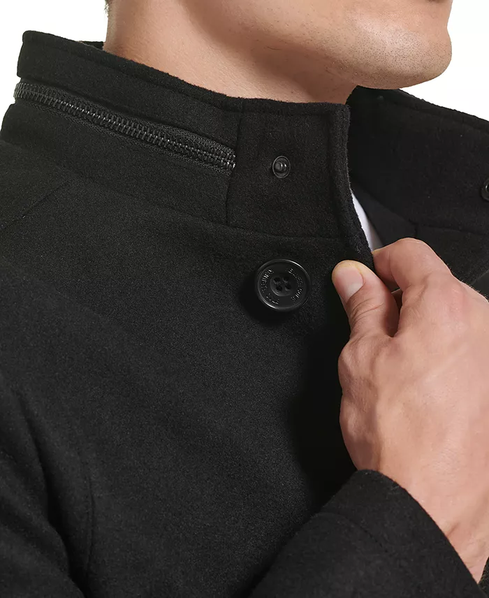 Men's Wool Button Car Coat - thumbnail 5