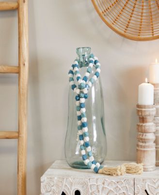 Handmade Beaded Geometric Garland with Tassel