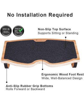 Rocking Non-Slip Wood Balance Board, Under Desk Foot Rest For Home And Office