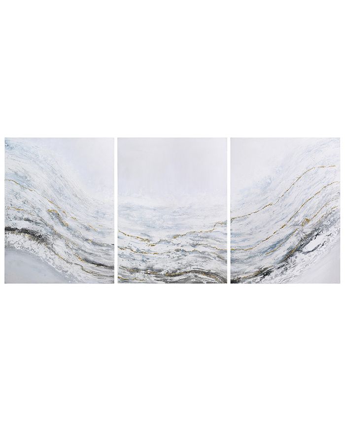 Quadro Murale In Vetro Temperato Empire Art Direct - Tidal Abstract 1 - 122 X 61 Cm - Pronto Da Appendere