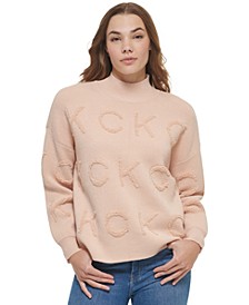 Women's Tonal Logo Mock Neck Sweater