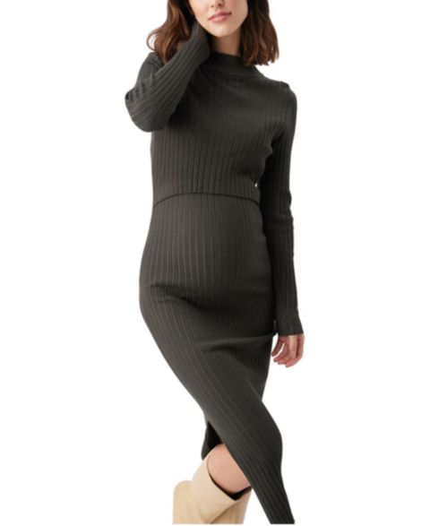 Женское платье Ripe Maternity Nella Long Sleeve Rib Nursing Knit Dress Ivy