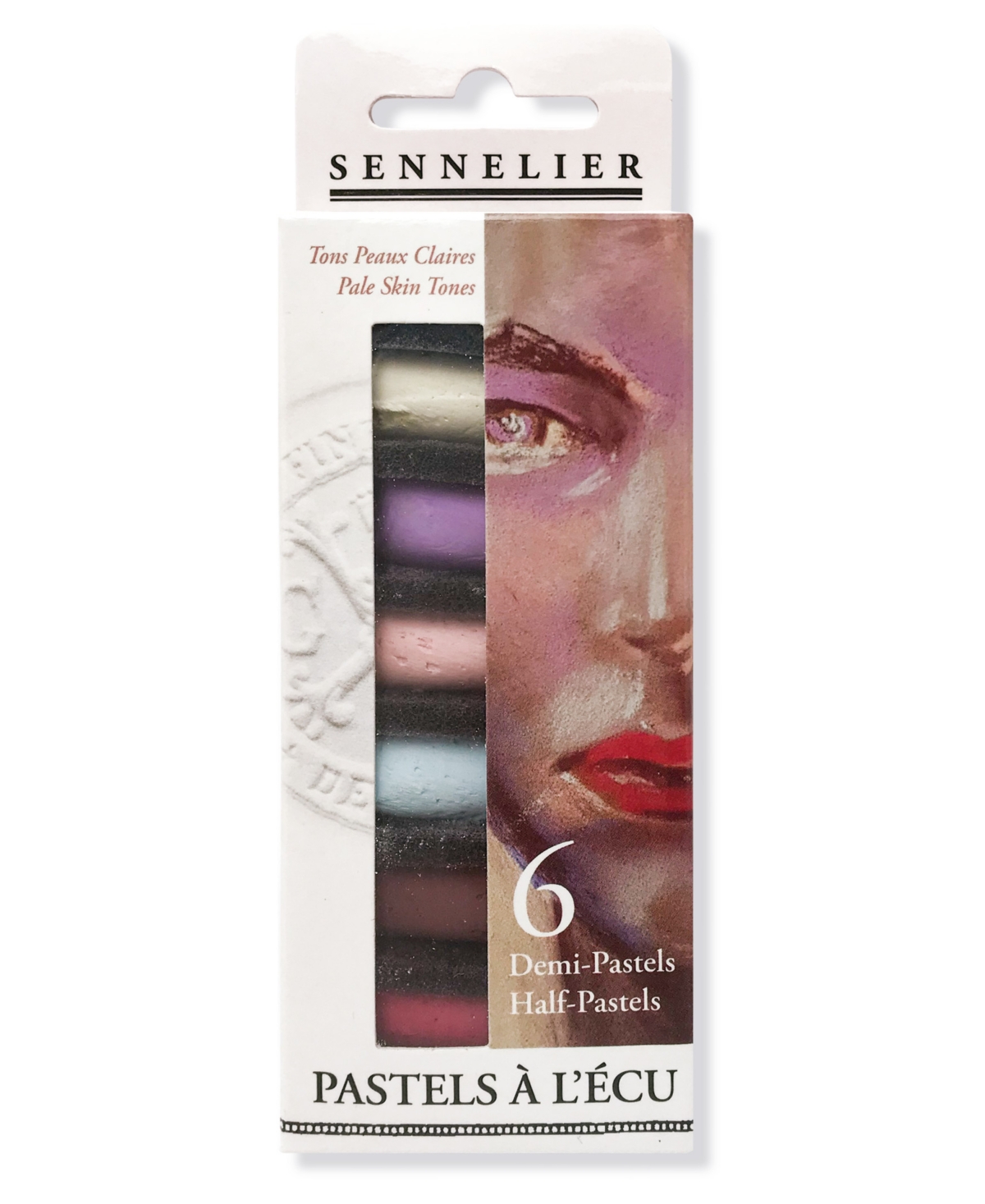 Extra Soft Portrait Light Tones Half Pastel 6 Piece Stick Set, 5.91" x 1.25" - Multi