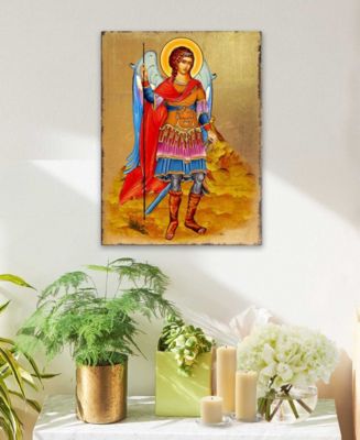 Icon Saint Michael The Archangel Wall Art on Wood 8"