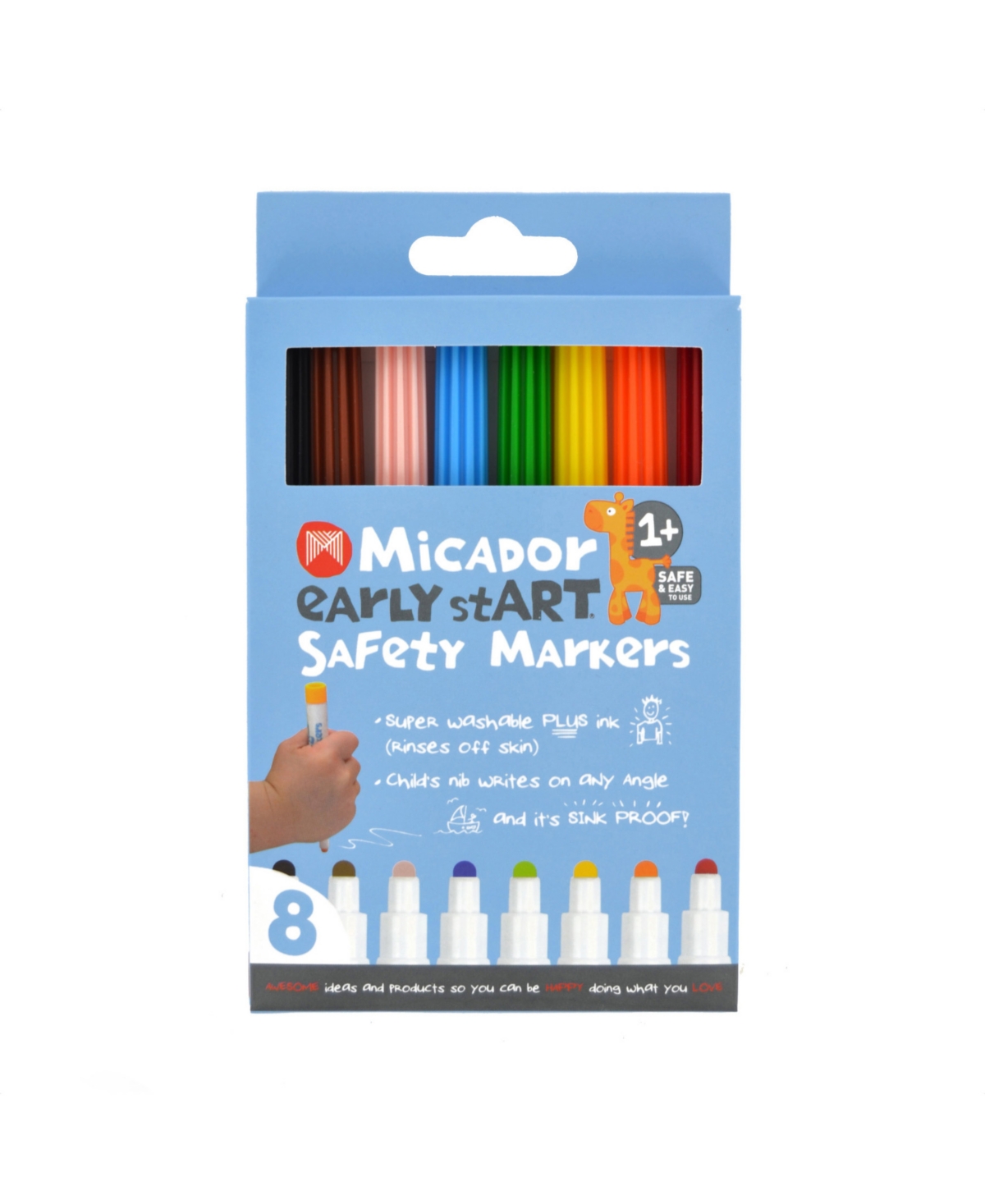 Safety 8 Piece Color Markers - Multi