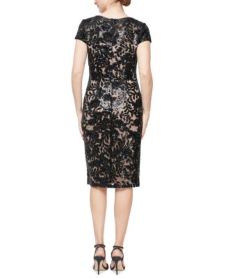 green emerald velvet dress Alex Evenings - 84122452 Sequined Lace Jacket Sheath Dress