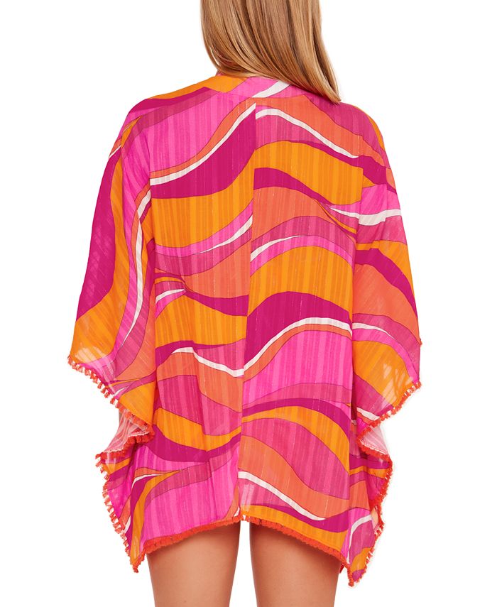 Trina Turk Women's Vivid Vista FringeTrim Tunic CoverUp Macy's