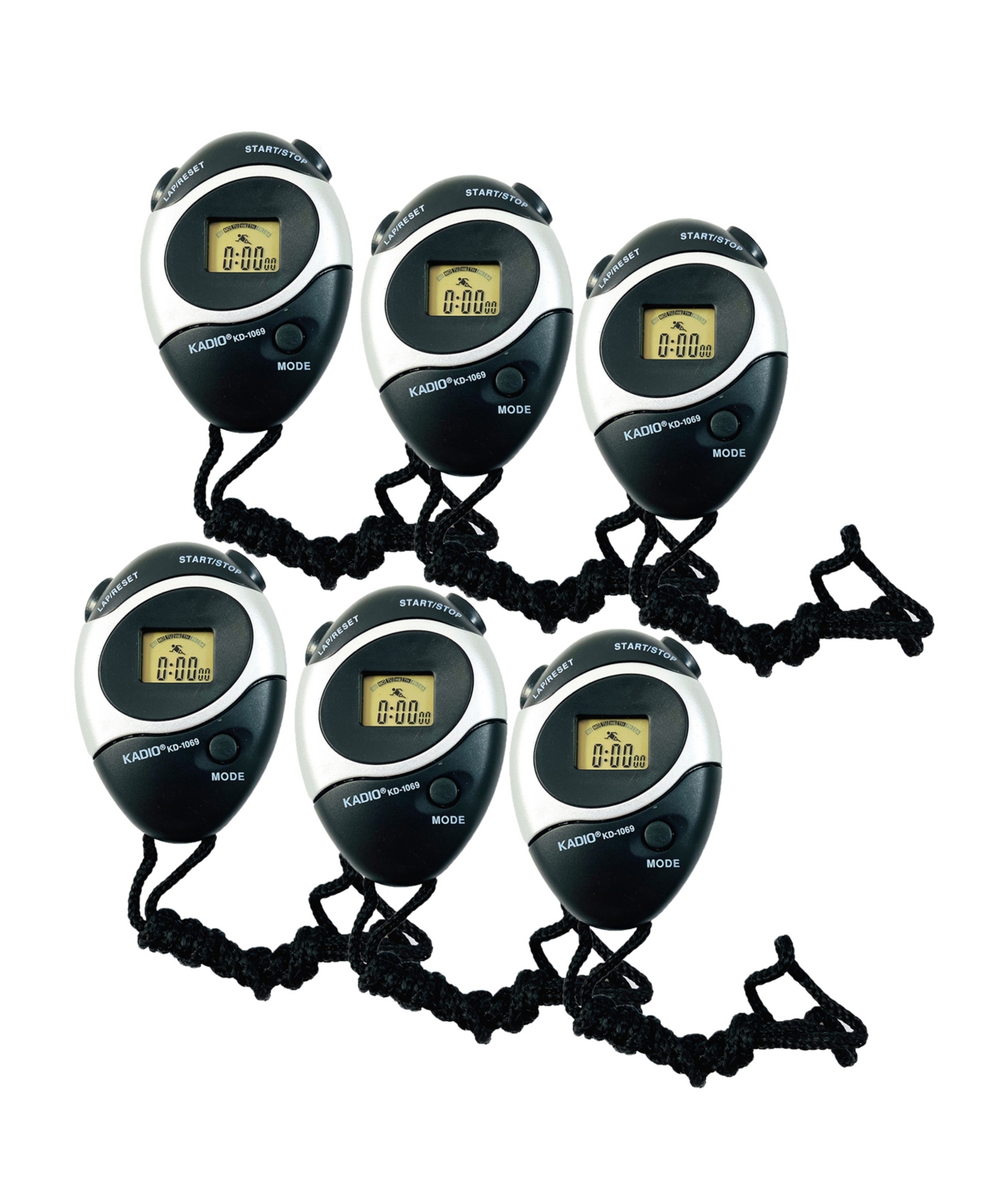 Supertek Kids' Digital Stopwatch, Set Of 6 In Black